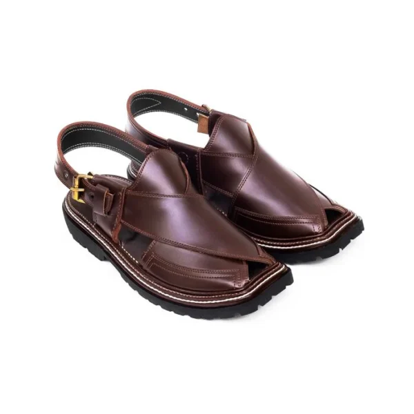 Brown Peshawari Chappal with Vibram Sole