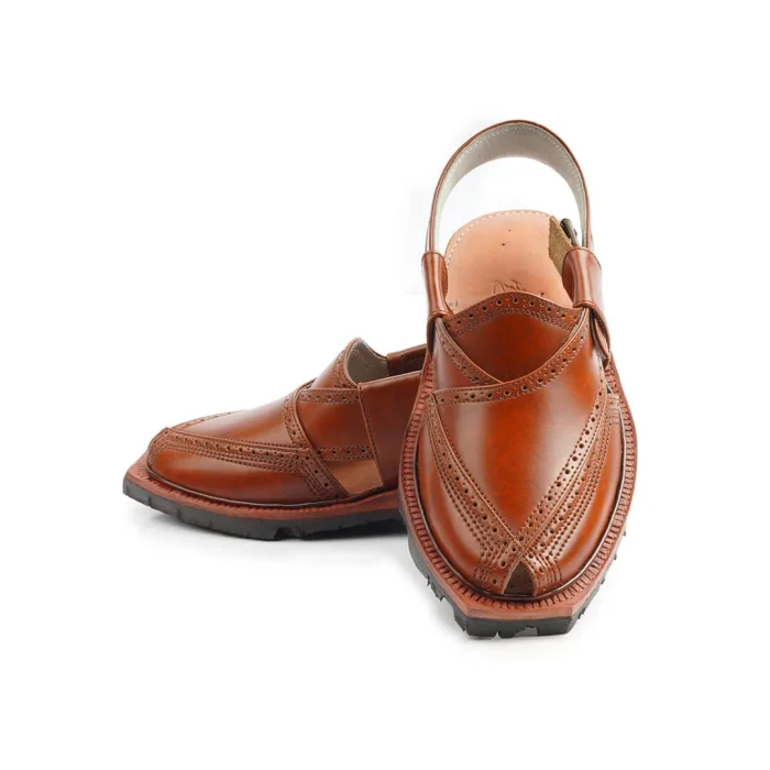 Handmade Mustard Brock Quetta Norozi Leather Chappal - Image 2