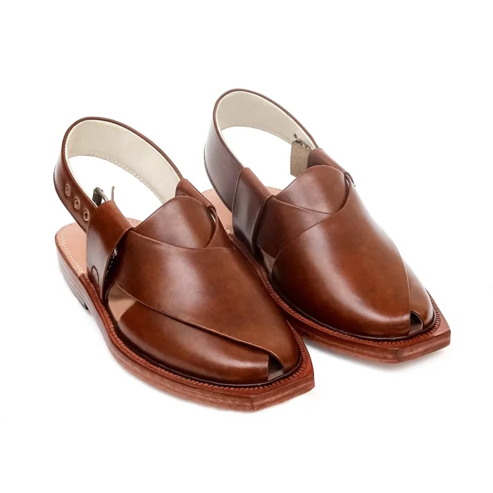 Mustard Leather Norozi Chappal With Leather Sole - Image 3