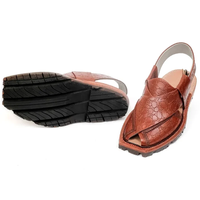 Printed Mustard Norozi Chappal With China Cut Shape - Image 3