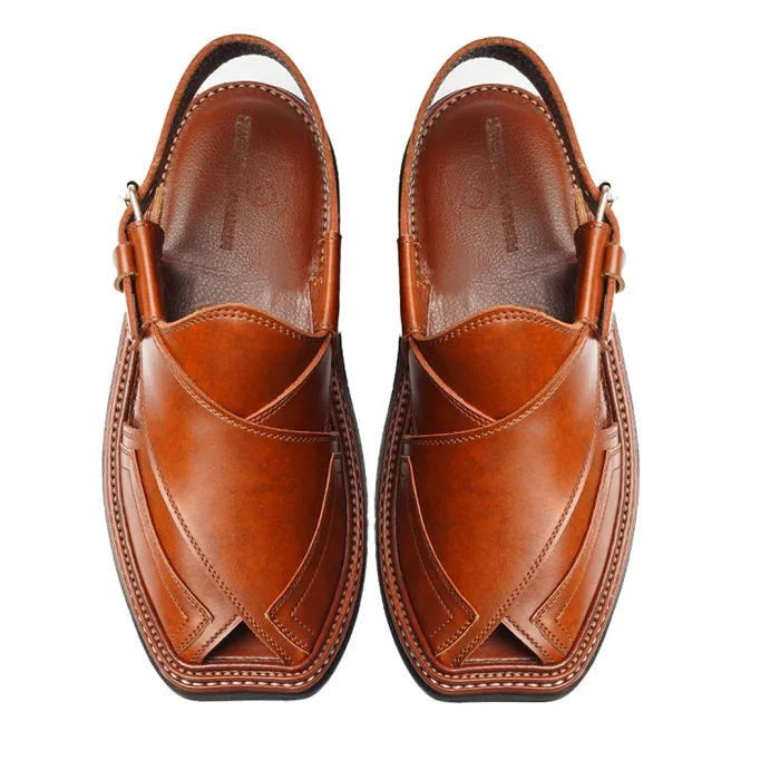 Mustard Peshawari Chappal with Triple Gear - Image 3