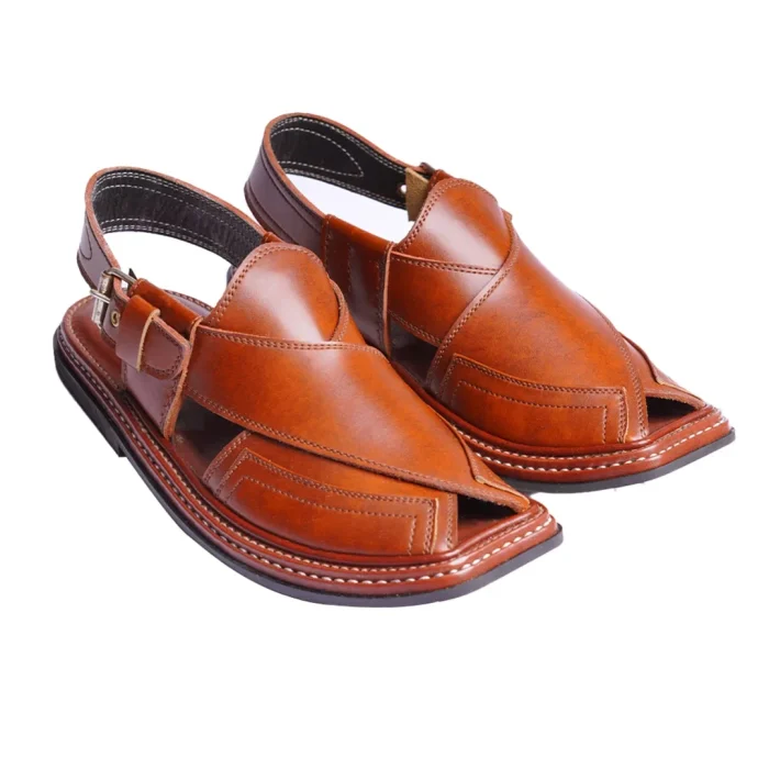 Mustard Peshawari Chappal with Triple Gear