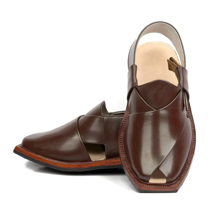 Hand Crafted Brown Shine Quetta Norozi Chappal - Image 4