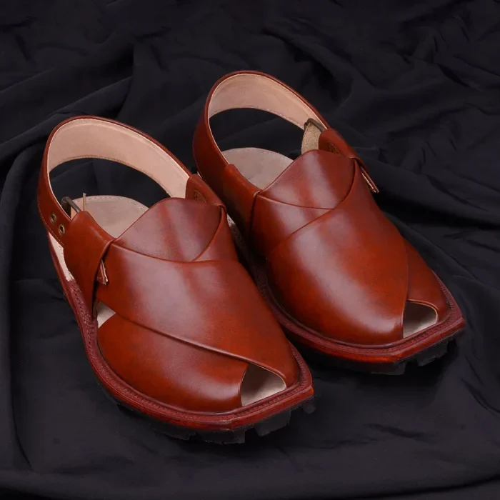 Hand-Crafted Mustard Quetta Norozi Chappal with Double Tire Sole - Image 3