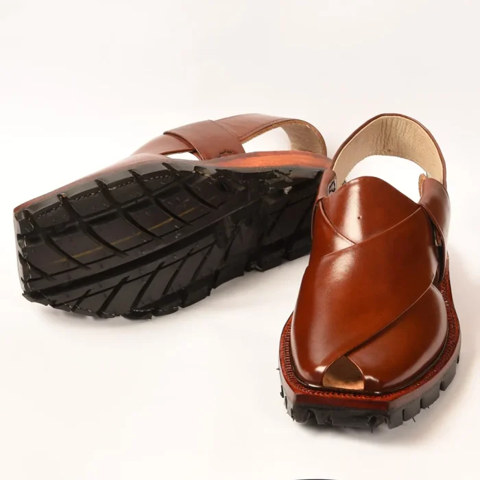 Hand-Crafted Mustard Quetta Norozi Chappal with Double Sole