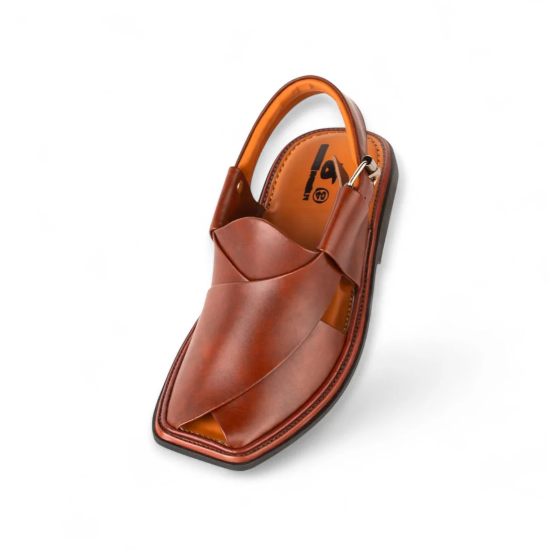 Mustard Round Shape Peshawar Zalmi Chappal - Image 4